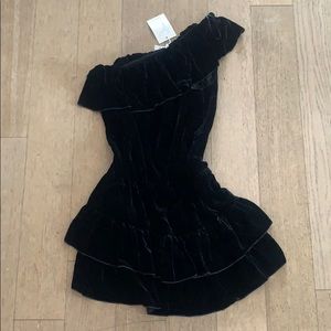 Joie black velvet dress